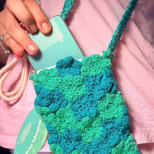 Borsa Portacellulare Uncinetto Handmade Custodia per Smartphone Porta Telefono con Fiori Pochette Artigianale Donna Accessorio Fatto a Mano