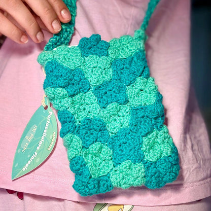 Borsa Portacellulare Uncinetto Handmade Custodia per Smartphone Porta Telefono con Fiori Pochette Artigianale Donna Accessorio Fatto a Mano