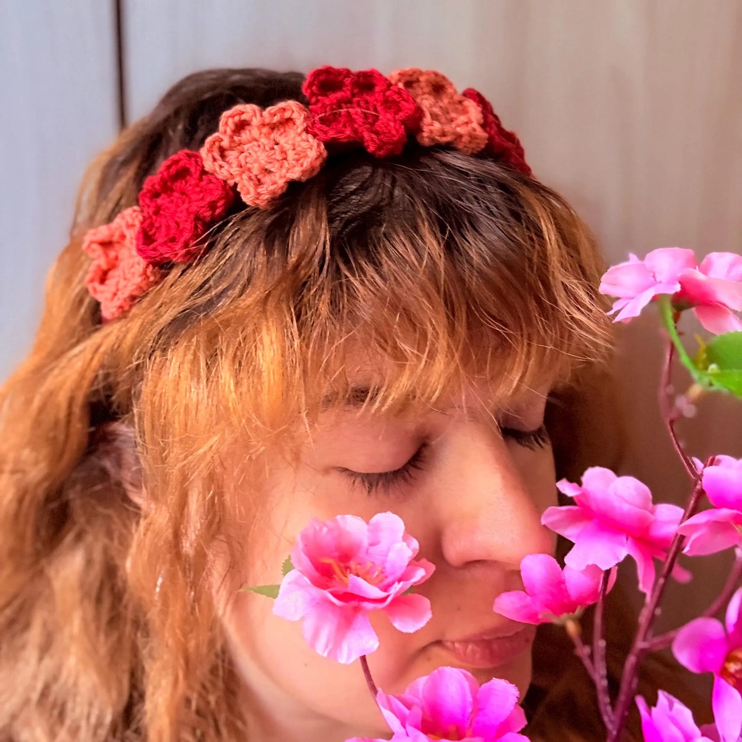 Cerchietto Fiori Uncinetto Autunno Accessorio Capelli Fatto a Mano Autunnale Idea Regalo Boho Chic Autunno
