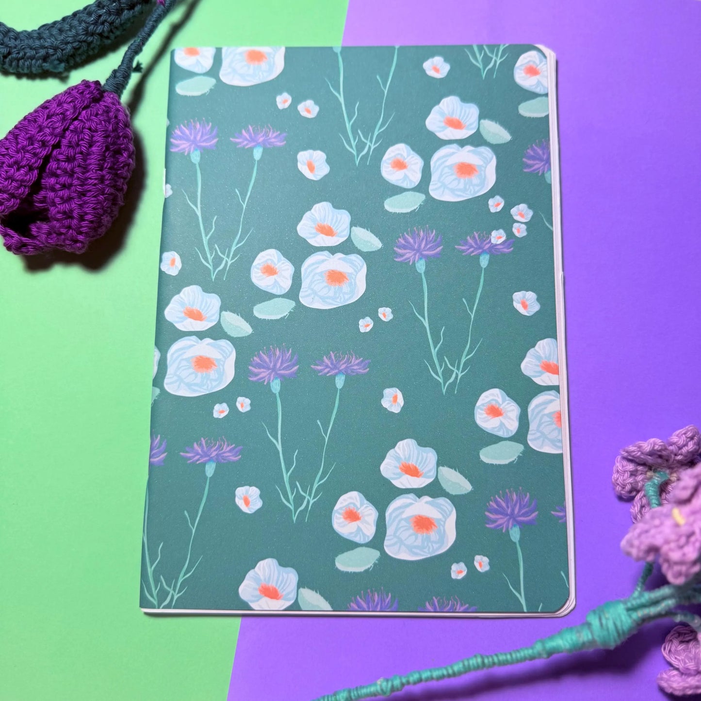 Quaderno Floreale Aesthetic Quaderno con Fiori Fatto a Mano Diario Decorato Accessori per Journaling Quaderno per Scrapbooking