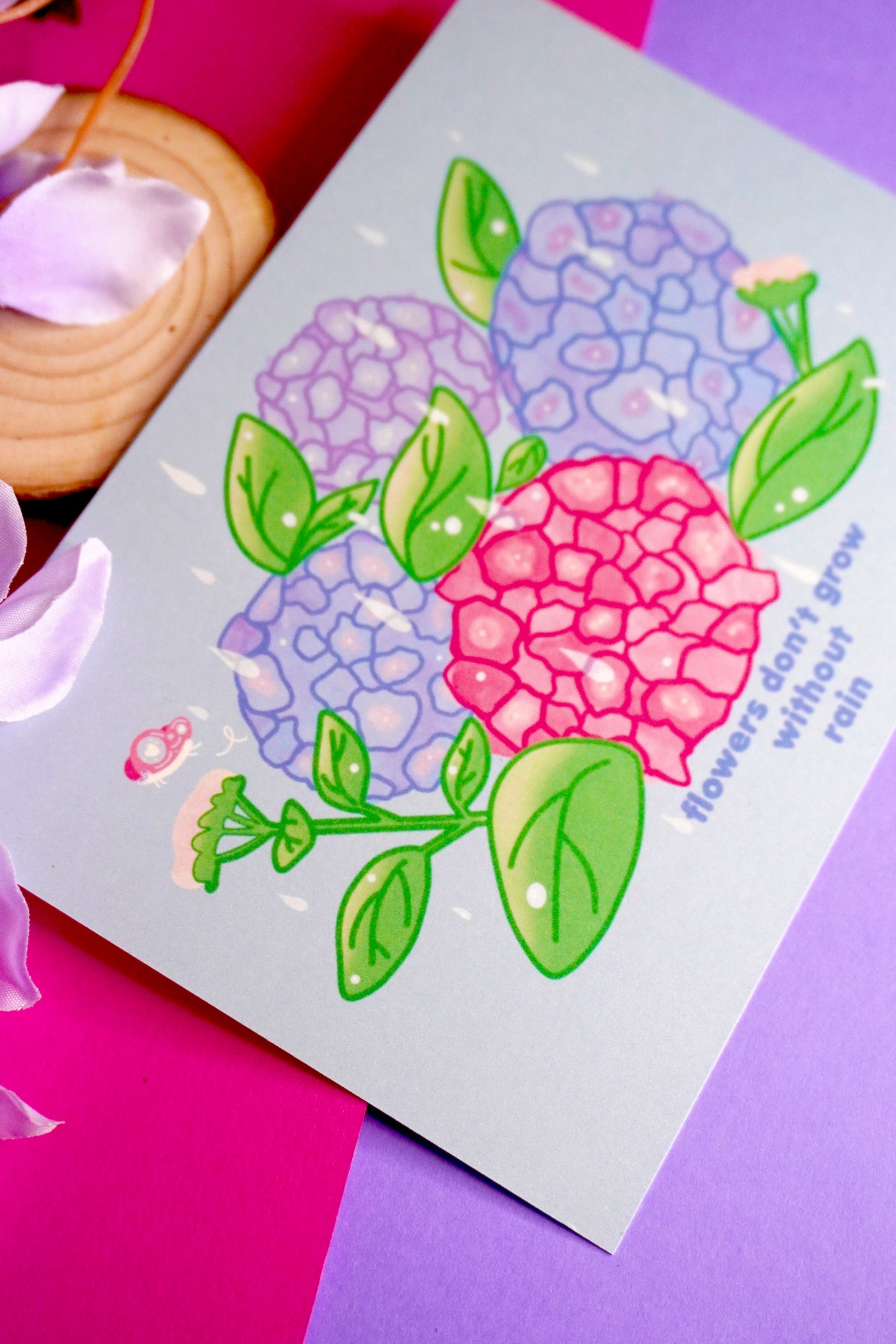 Print "Flowers don't grow without Rain"