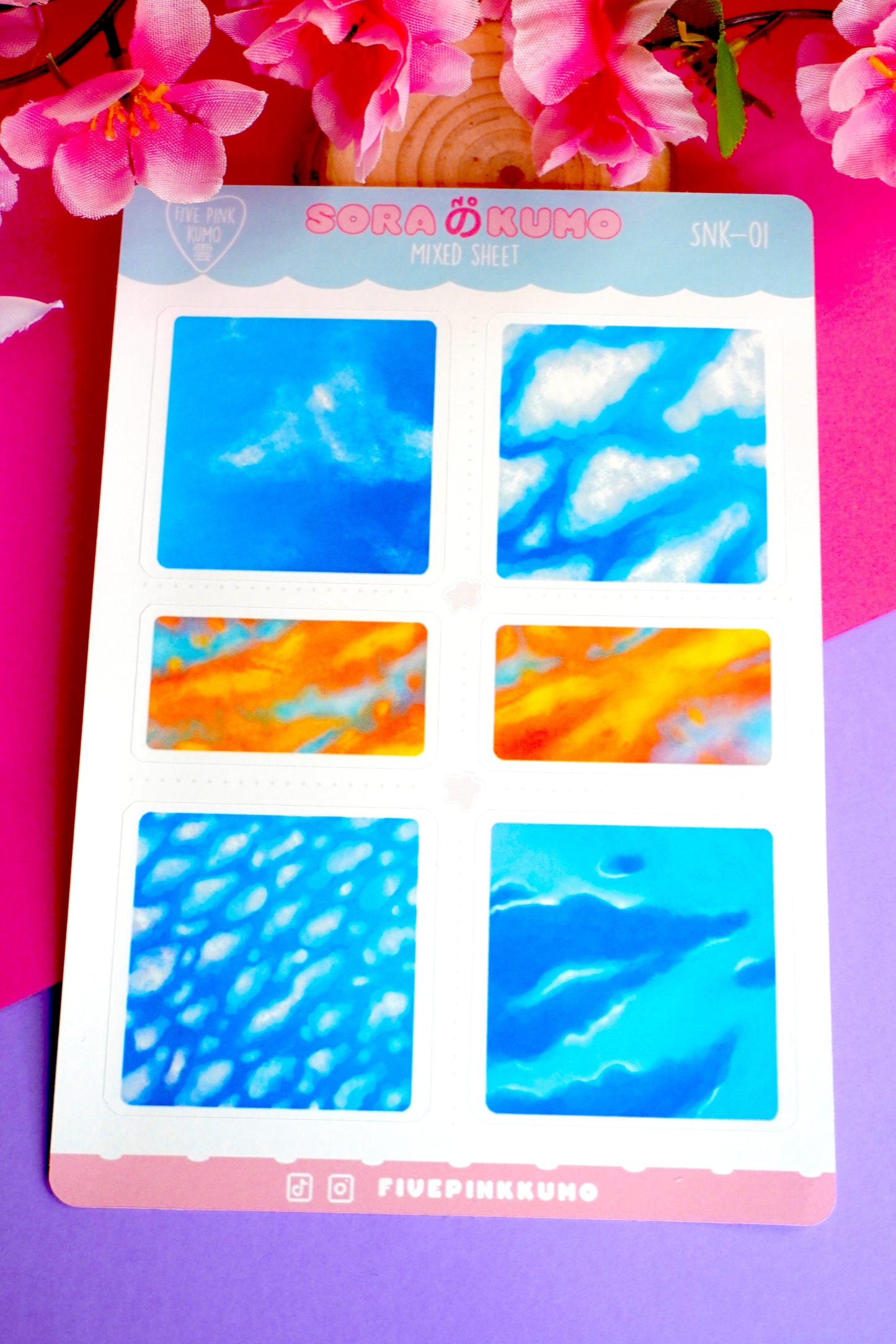 Foglio adesivi Sora No Kumo - Nuvole nel cielo - Alba