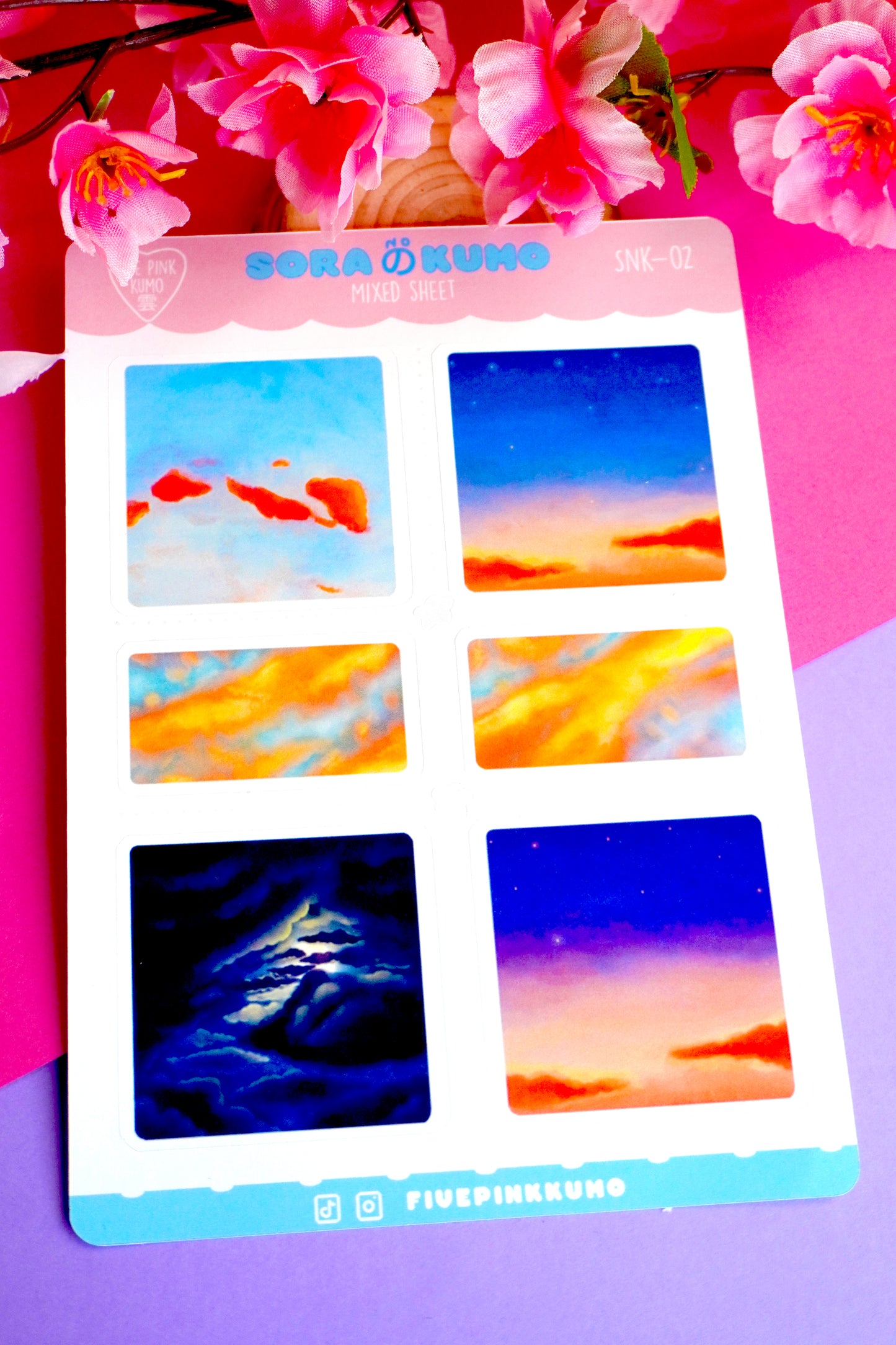 Foglio adesivi Sora No Kumo - Nuvole nel cielo - Tramonto