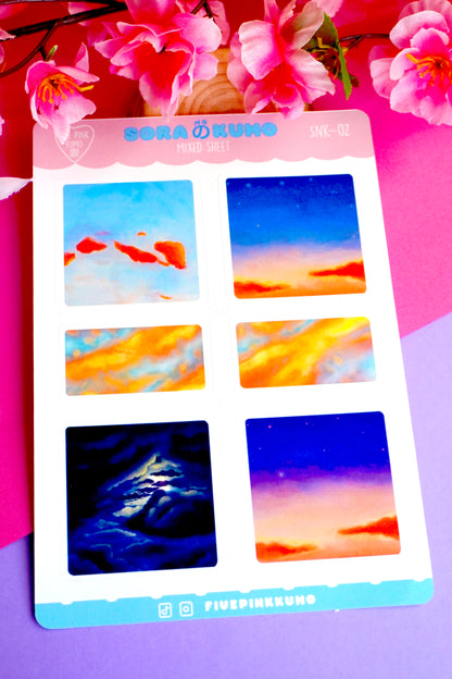 Foglio adesivi Sora No Kumo - Nuvole nel cielo - Tramonto