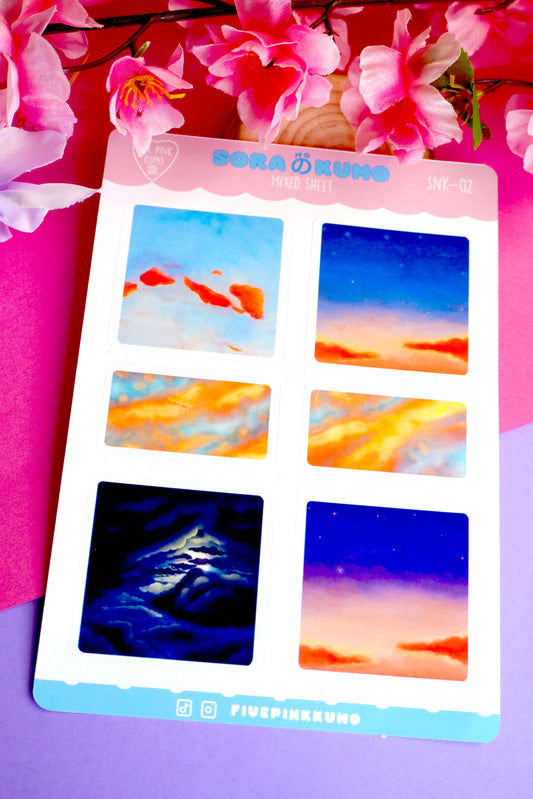 Foglio adesivi Sora No Kumo - Nuvole nel cielo - Tramonto