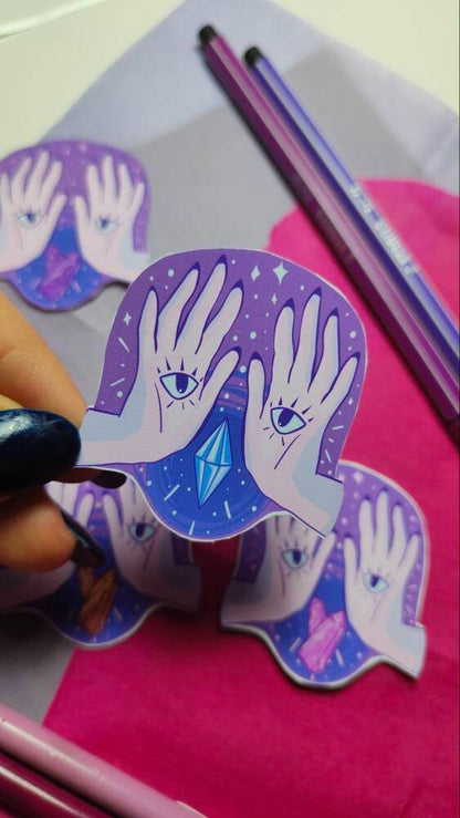 Mani di strega con cristallo per divinazione e visualizzazione - Wicca - Paganesimo - Stregoneria